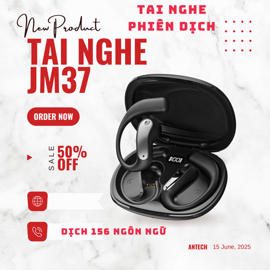 Tai Nghe Phiên Dịch JM37 – Tai Nghe Bluetooth Thể Thao Đeo Vành Tai